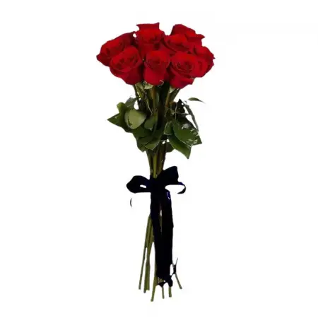 Траурный букет из 10 красных роз